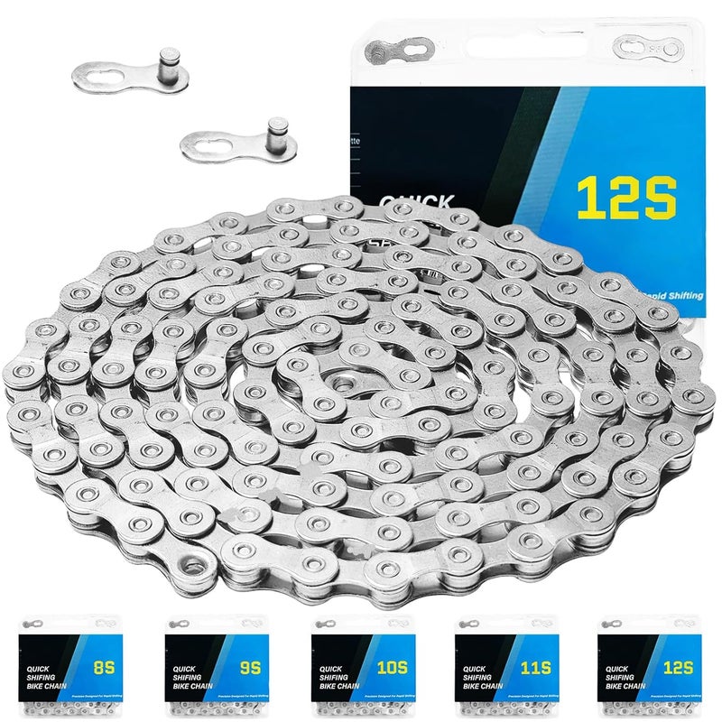 RainFlowwer 6/7/8/9/10/11/12 Speed Bike Chain – High-Strength, Durable & Smooth-Shifting for Road/Mountain Bikes (12-Speed) - Image 1